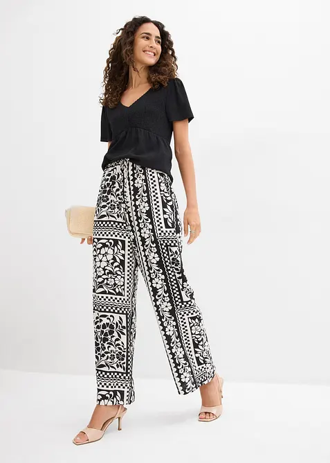 Pantalon fluide &agrave; taille &eacute;lastiqu&eacute;e, bonprix