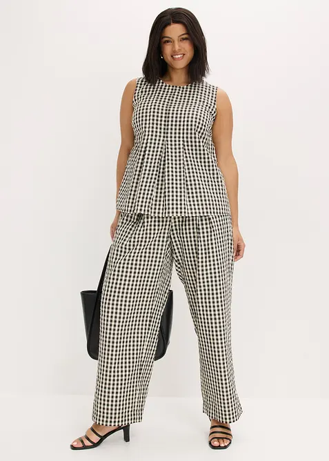 Pantalon large &agrave; pinces, bonprix