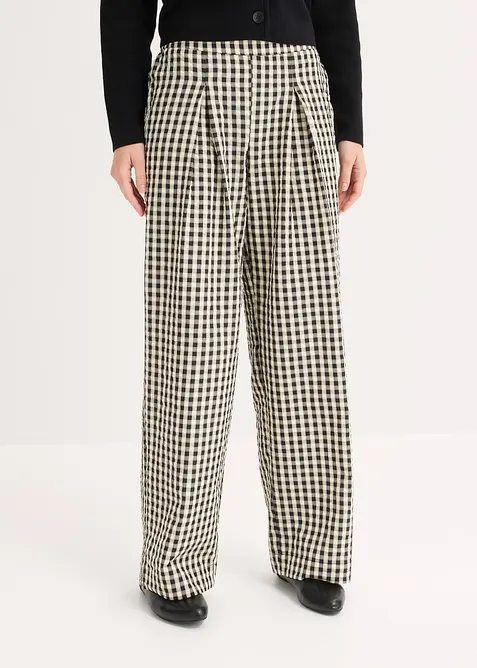 Pantalon large &agrave; pinces, bonprix