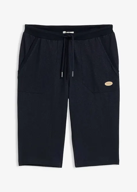 Bermuda sweat long &agrave; taille &eacute;lastiqu&eacute;e, aspect denim, bonprix