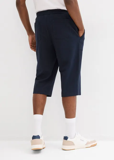 Bermuda sweat long &agrave; taille &eacute;lastiqu&eacute;e, aspect denim, bonprix