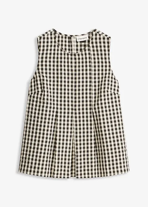 Top sans manches &agrave; carreaux, bonprix