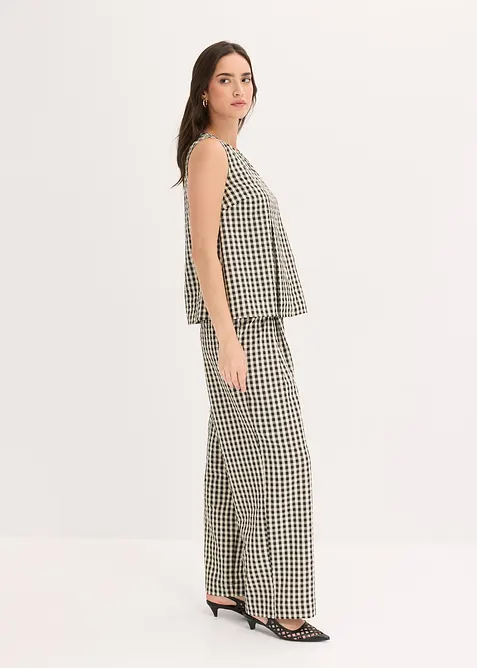 Top sans manches &agrave; carreaux, bonprix