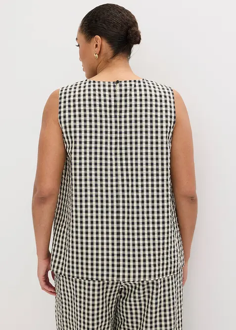 Top sans manches &agrave; carreaux, bonprix