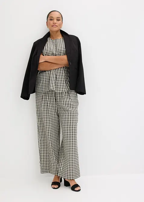 Top sans manches &agrave; carreaux, bonprix