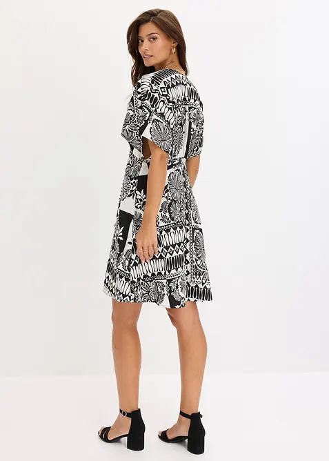 Robe courte avec d&eacute;collet&eacute; plongeant, bonprix