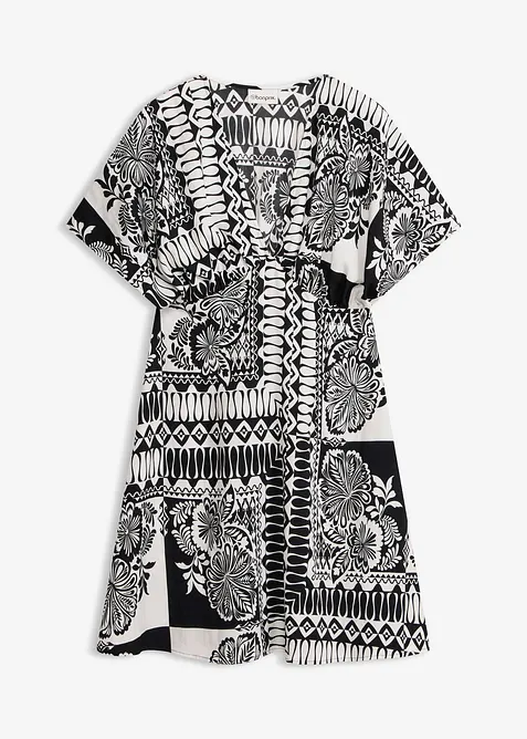 Robe courte avec d&eacute;collet&eacute; plongeant, bonprix