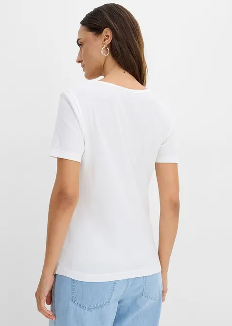 Lot de 2 T-shirts en coton c&ocirc;tel&eacute;, bonprix