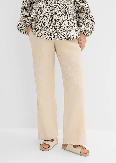 Pantalon de grossesse 100% gaze de coton, loose, bonprix