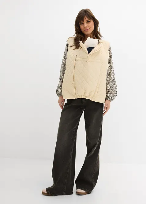 Veste de grossesse pour la mi-saison avec manches amovibles et empi&egrave;cement porte-b&eacute;b&eacute;, bonprix