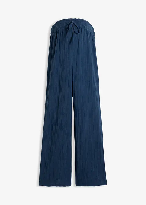 Pantalon de grossesse confortable &agrave; taille smock&eacute;e, gaze 100% coton, bonprix