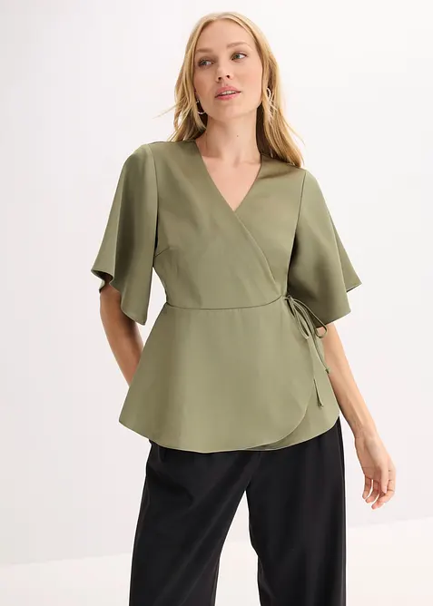 Blouse manches courtes &agrave; d&eacute;collet&eacute; plongeant, bonprix