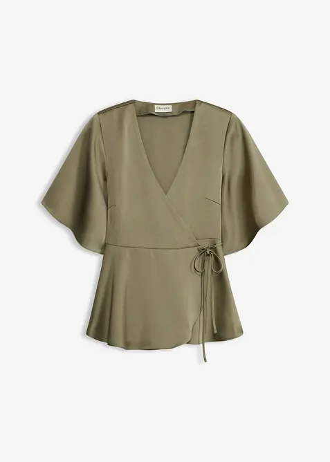 Blouse manches courtes &agrave; d&eacute;collet&eacute; plongeant, bonprix