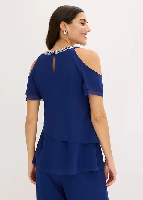 Blouse en mousseline avec application strass, bonprix