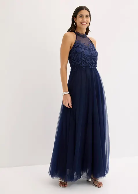 Robe de soir&eacute;e en tulle d&eacute;licat avec dentelle, bonprix