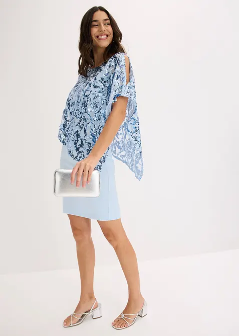 Robe de cocktail avec jet&eacute; &agrave; sequins, bonprix