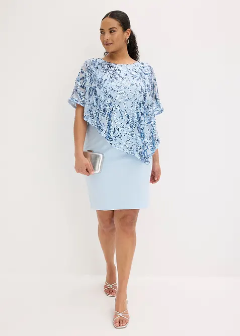 Robe de cocktail avec jet&eacute; &agrave; sequins, bonprix