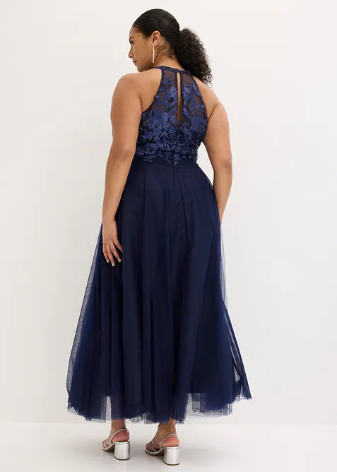 Robe de soir&eacute;e en tulle d&eacute;licat avec dentelle, bonprix