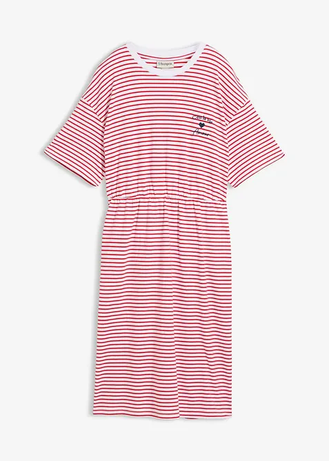 Robe ray&eacute;e avec broderie, bonprix