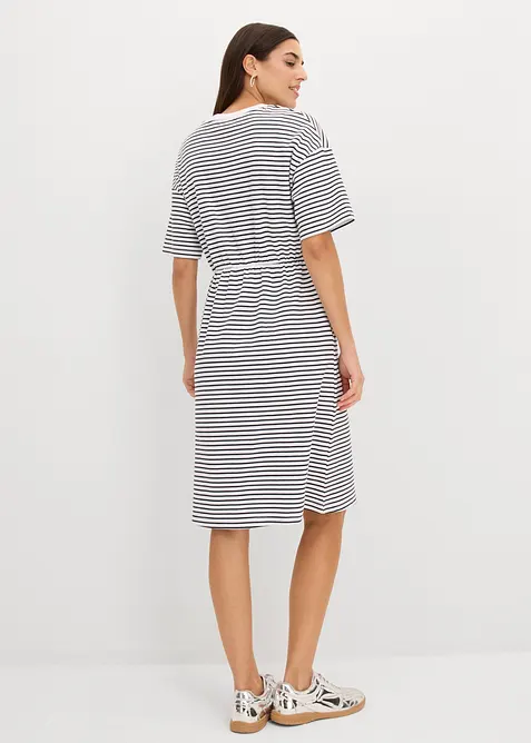 Robe ray&eacute;e avec broderie, bonprix