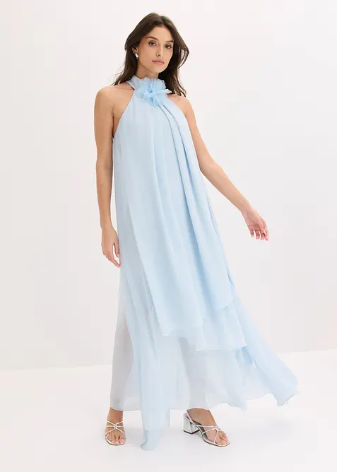 Robe longue avec fleur appliqu&eacute;e, bonprix