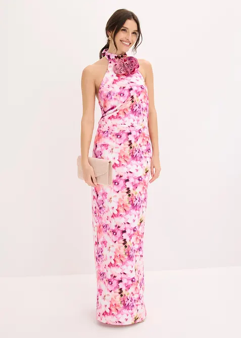 Robe de soir&eacute;e avec fleurs appliqu&eacute;es, bonprix