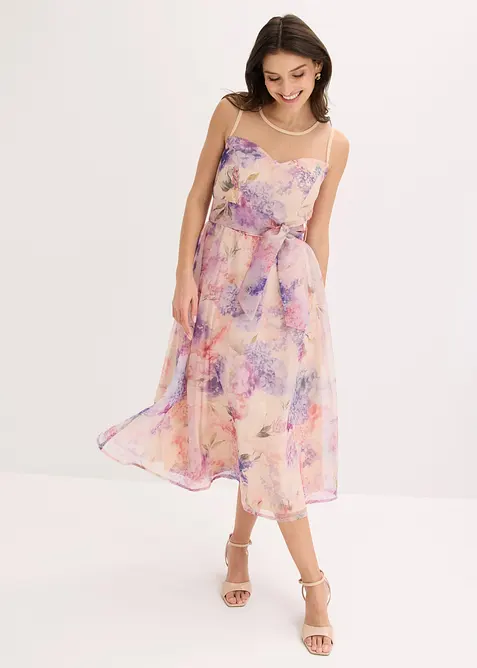 Robe midi en tulle d&eacute;licat, bonprix