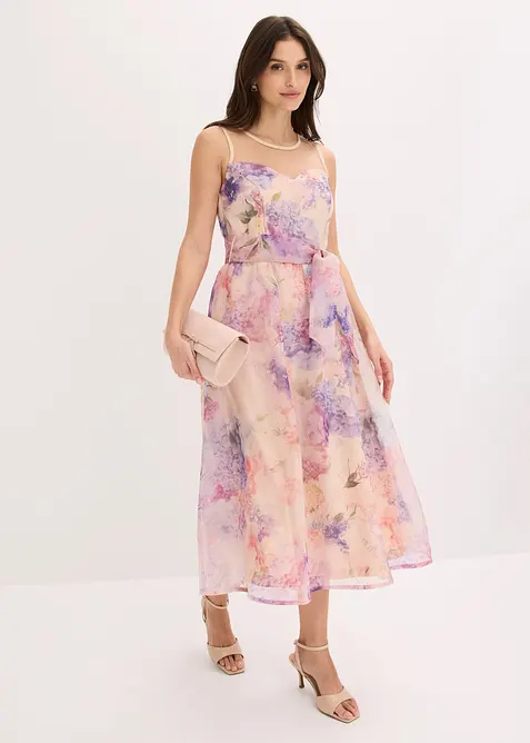 Robe midi en tulle d&eacute;licat, bonprix