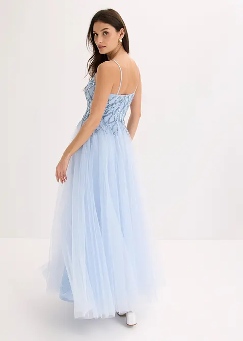 Robe de soir&eacute;e en tulle avec d&eacute;cors en strass, bonprix