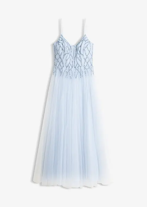 Robe de soir&eacute;e en tulle avec d&eacute;cors en strass, bonprix