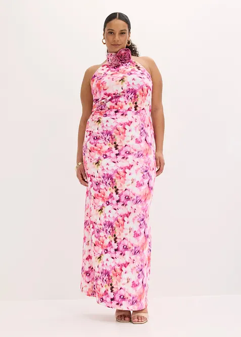 Robe de soir&eacute;e avec fleurs appliqu&eacute;es, bonprix