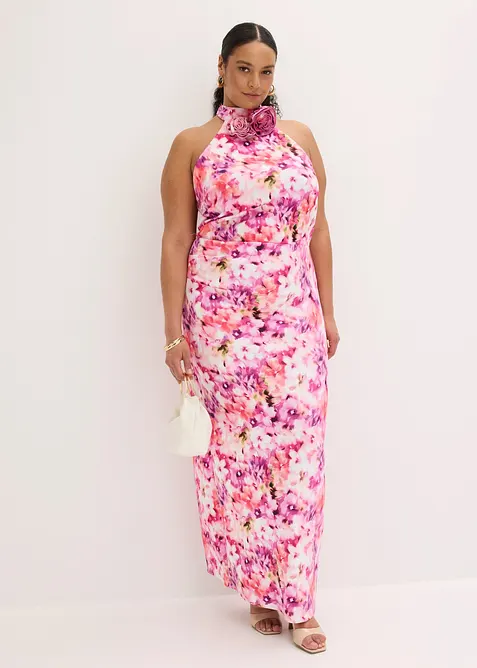 Robe de soir&eacute;e avec fleurs appliqu&eacute;es, bonprix