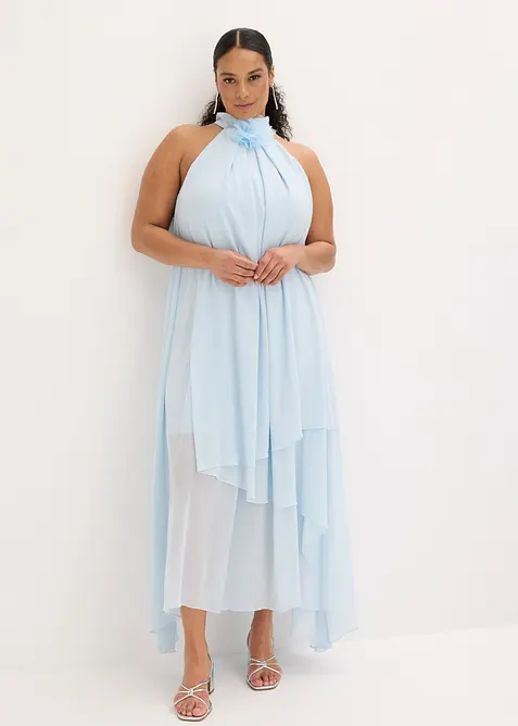 Robe longue avec fleur appliqu&eacute;e, bonprix