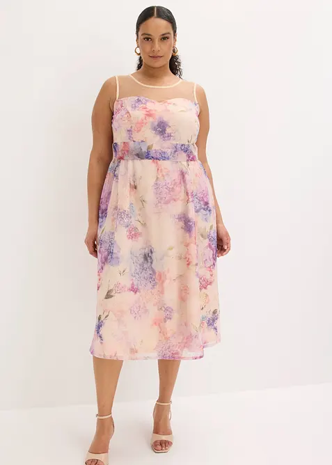 Robe midi en tulle d&eacute;licat, bonprix