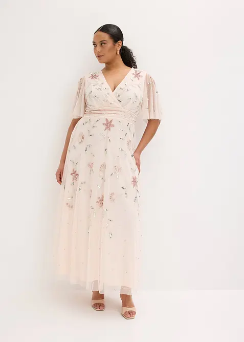 Robe de soir&eacute;e avec broderies de sequins, bonprix