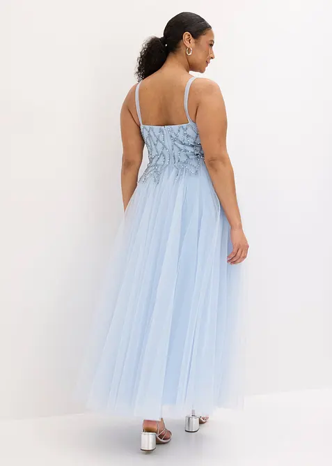 Robe de soir&eacute;e en tulle avec d&eacute;cors en strass, bonprix