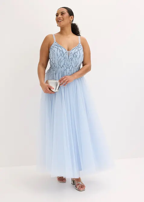 Robe de soir&eacute;e en tulle avec d&eacute;cors en strass, bonprix