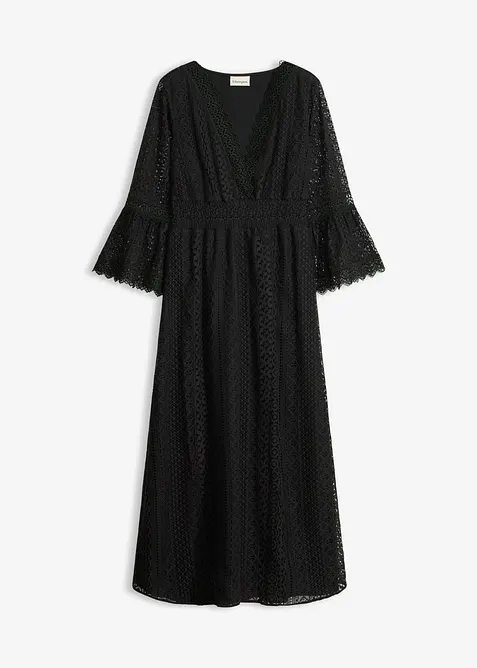 Robe longue aspect crochet, bonprix