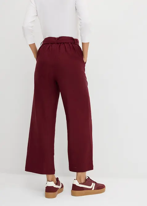 Pantalon large en lin m&eacute;lang&eacute;, bonprix