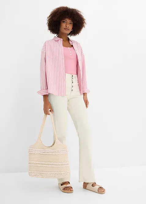 Jean droit taille haute, extensible, bonprix