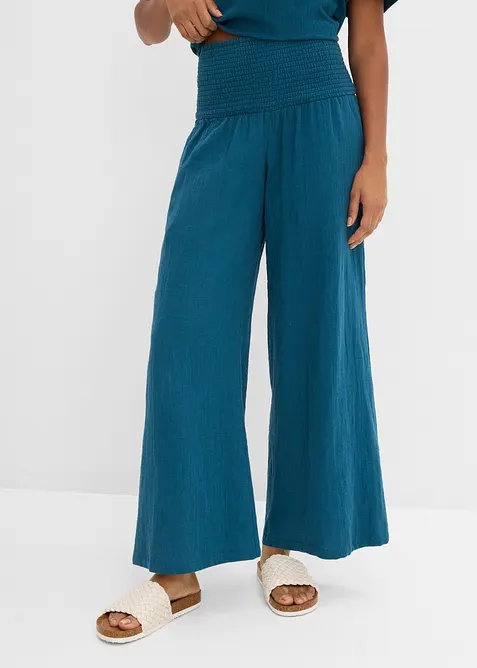 Pantalon palazzo en gaze de coton, bonprix