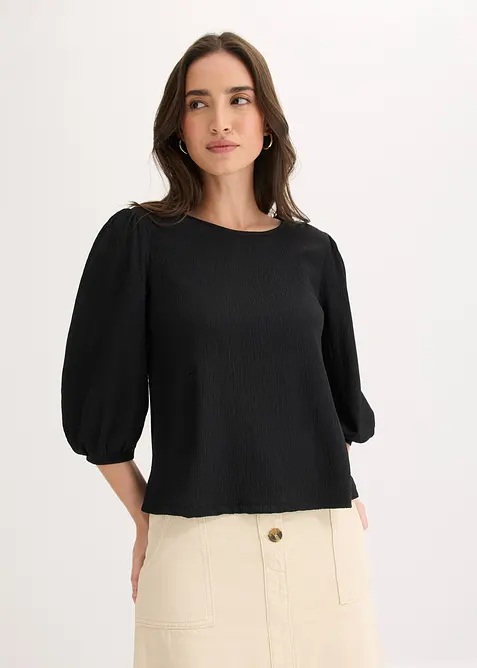 Blouse en jersey cr&ecirc;pe textur&eacute;, bonprix