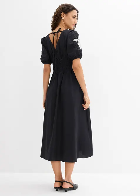Robe midi brod&eacute;e, bonprix