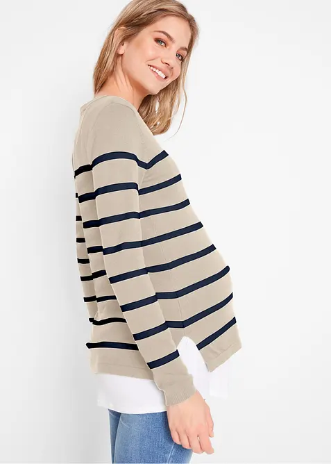 Pull de grossesse et d&rsquo;allaitement en maille l&eacute;g&egrave;re, bonprix