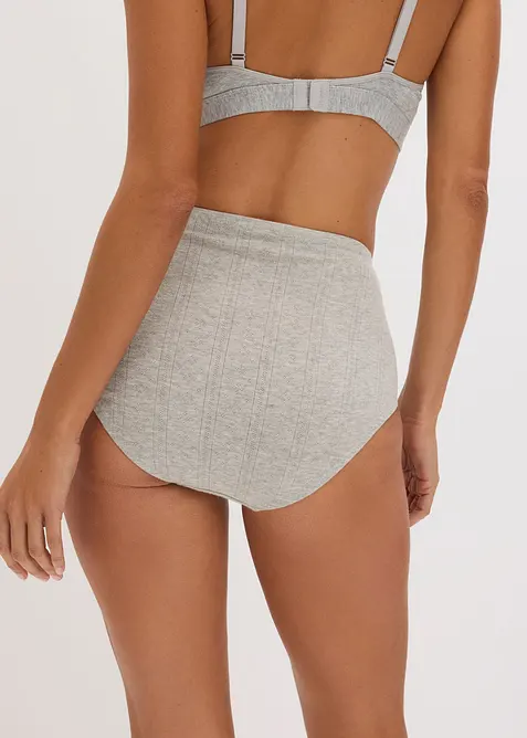 Lot de 4 slips taille haute en coton l&eacute;ger, bonprix