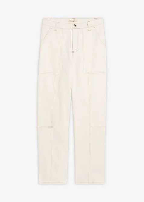 Pantalon raccourci en twill coton extensible, bonprix