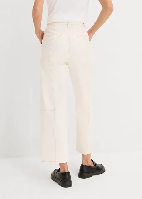 Pantalon raccourci en twill coton extensible, bonprix