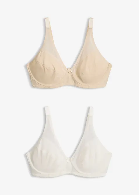 Lot de 2 soutiens-gorge &agrave; armatures avec mesh, bonprix