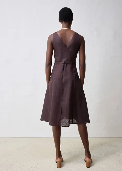 Robe midi 100% lin, bonprix