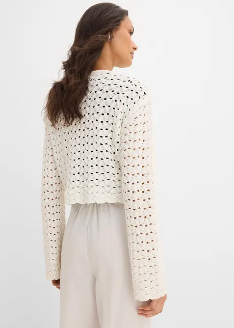 Gilet en maille ajour&eacute;e, bonprix